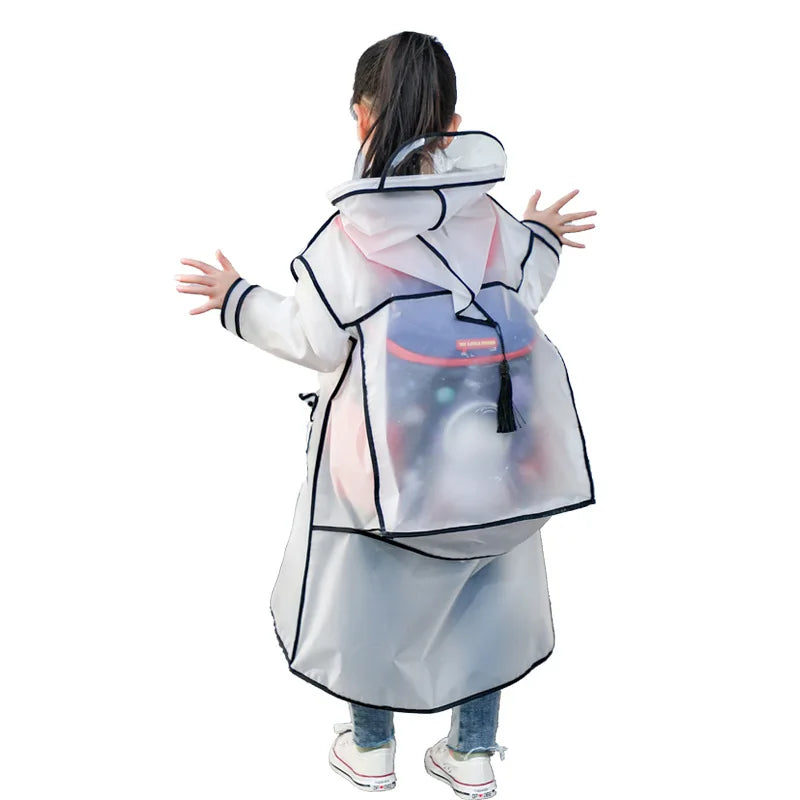 Kids Waterproof Eva Plastic Raincoat - Travel-Friendly & Lightweight