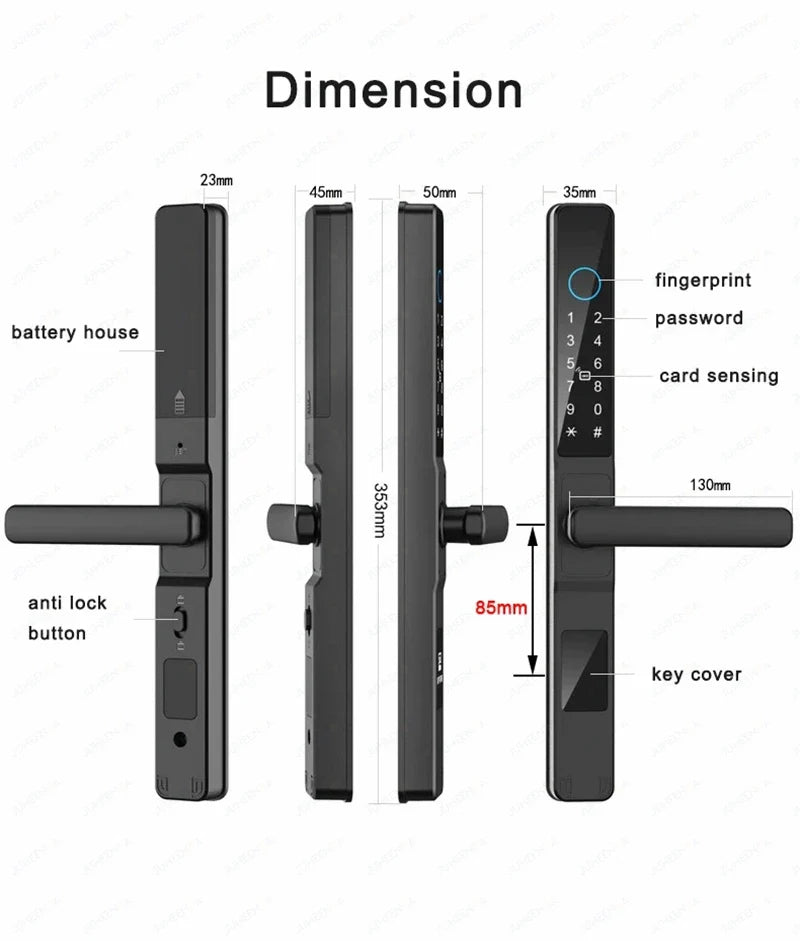 Smart Waterproof Sliding Door Lock with TTLock & Alexa Integration