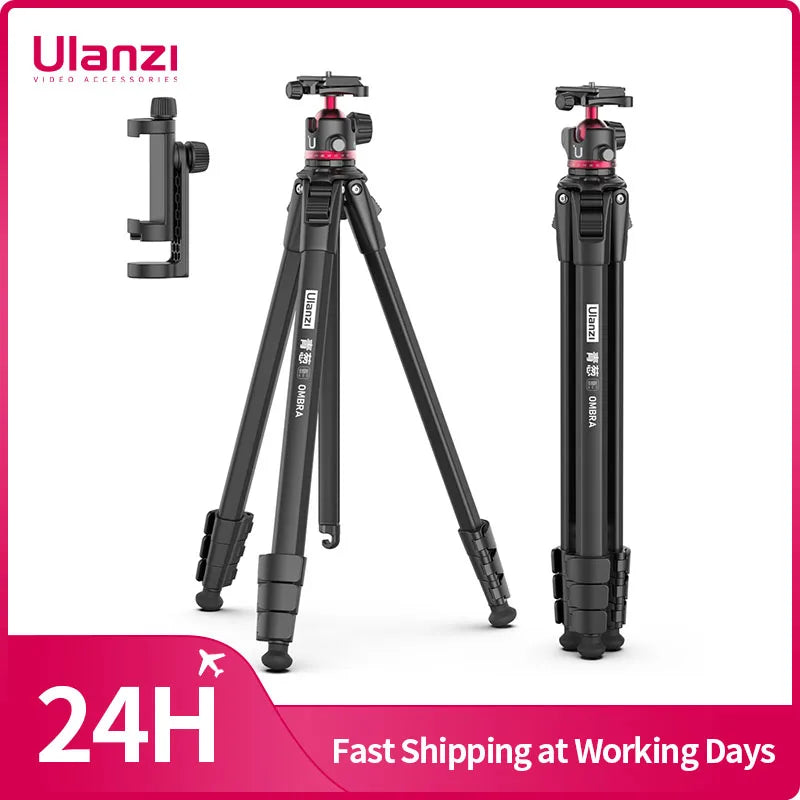 Ulanzi OMBRA Travel Tripod - Lightweight Aluminum for DSLR & Smartphone