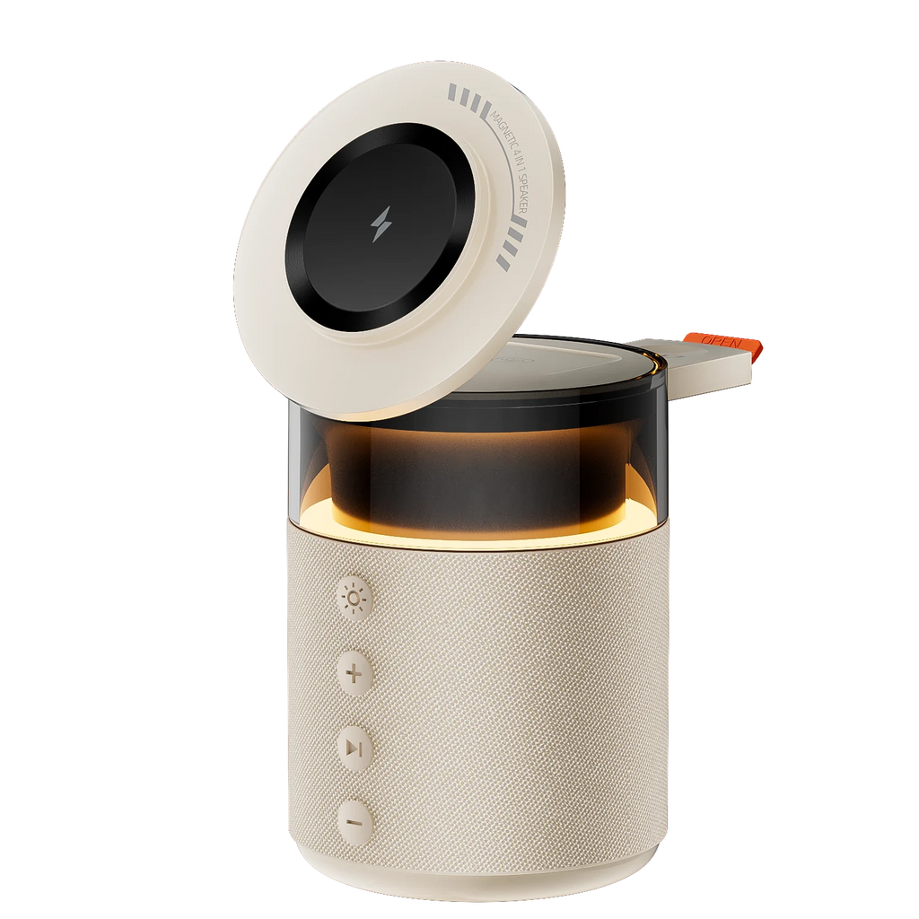 5-in-1 Magnetic Wireless Charger & Bluetooth Speaker with Night Light