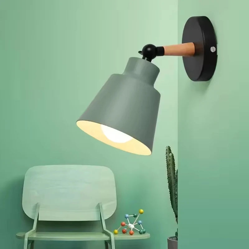 Modern Solid Wood LED Wall Lamp for Living Room & Bedroom Decor