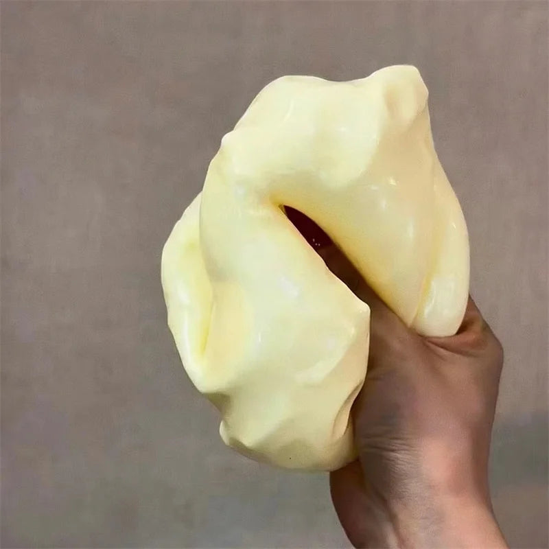 Jumbo Cheese Cube Stress Ball - Shapeable Squeeze Toy for Stress Relief