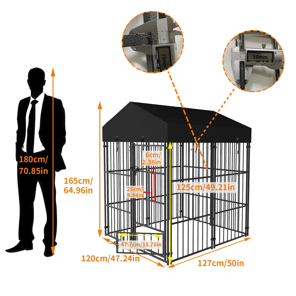 Heavy Duty Metal Dog Kennel with Waterproof Cover - Ultimate Pet Playpen