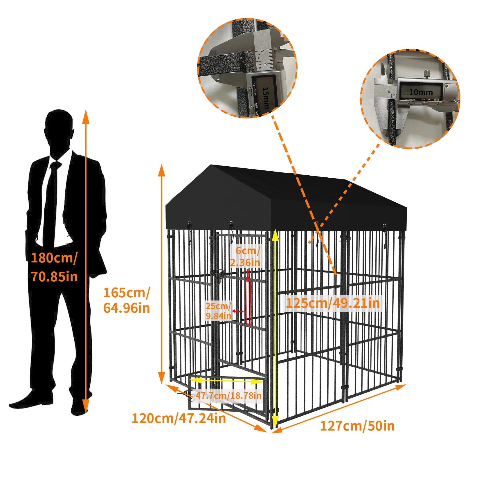 Heavy Duty Metal Dog Kennel with Waterproof Cover - Ultimate Pet Playpen