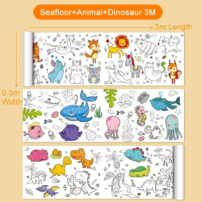 Creative Kids Drawing Roll - DIY Graffiti Scroll for Colorful Fun