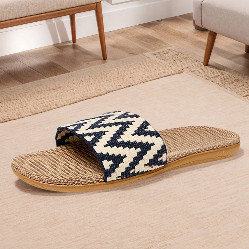 Stylish Linen Slippers - Lightweight Non-Slip Home Sandals