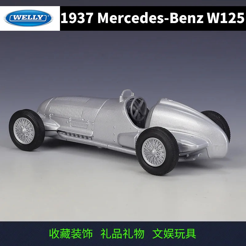 WELLY 1:36 Mercedes-Benz W125 Diecast Car - Classic Model for Collectors