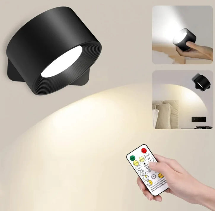 Magnetic Touch Rechargeable Wall Lamp with Remote & Dimmable Lighting