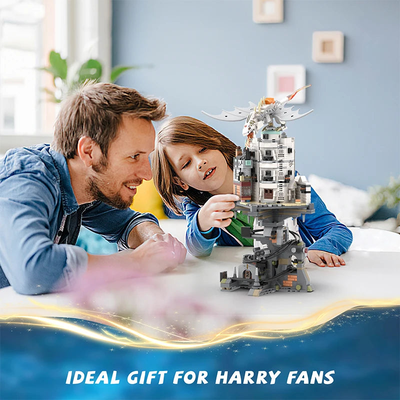 Enchanting Wizard Tower Dragon MOC Building Set - 1056 pcs