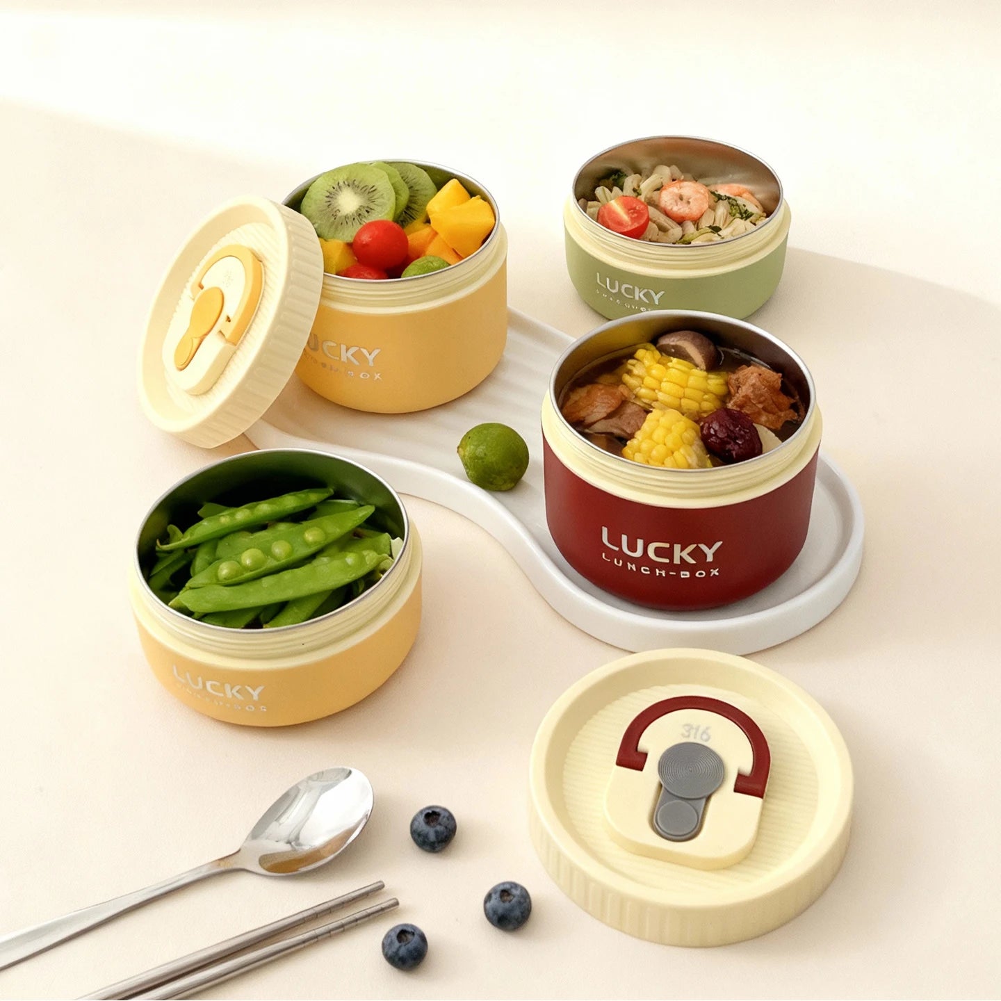 Insulated Bento Lunch Box - Double Layer Leak-Proof Container