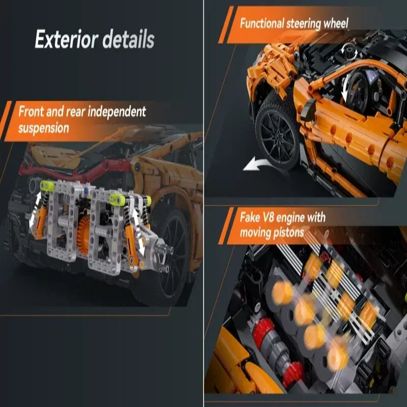 Cada 1:10 Smiling Assassin Racing Car Model Building Blocks