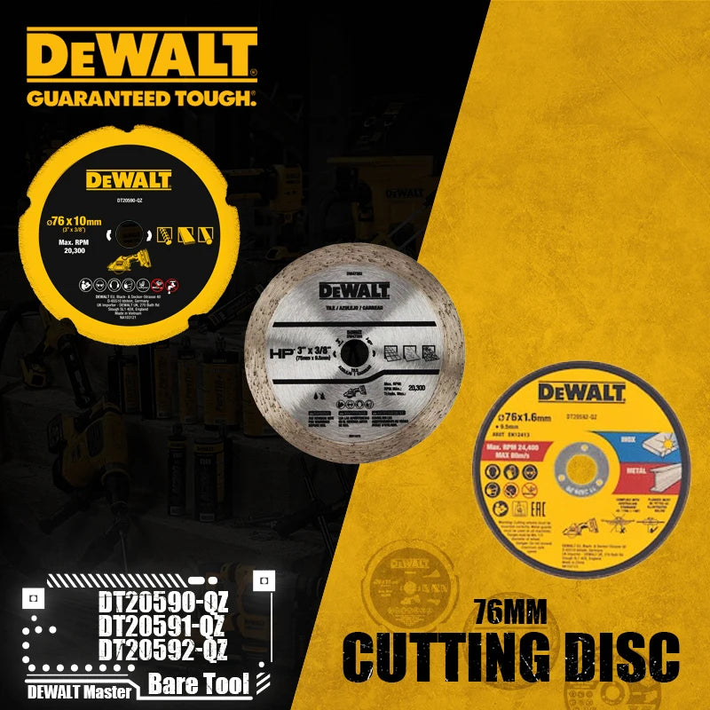 DEWALT 76MM Blade Set - Multi Material, Diamond Tile & Steel Cutting