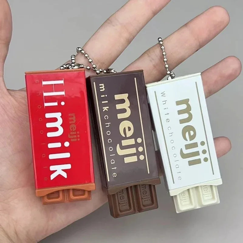 Creative Japanese Simulated Chocolate Fidget Keychain Pendant - Stress Relief