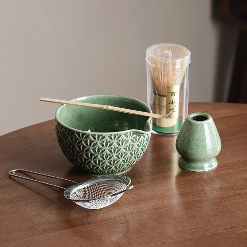 Authentic Japanese Matcha Tea Set - Bowl, Whisk & Accessories