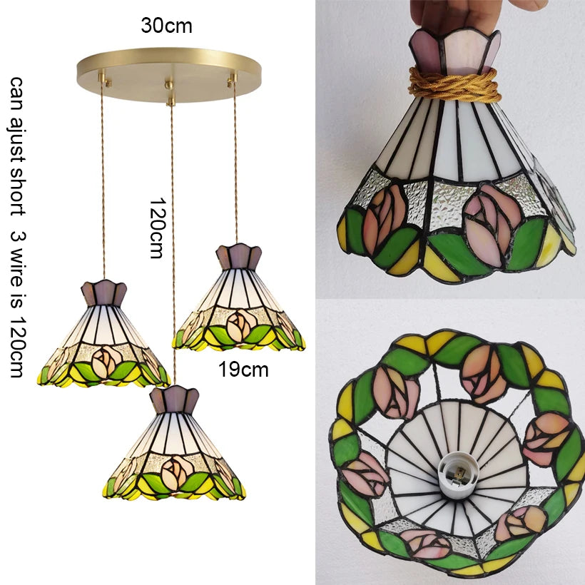 Vintage Pendant Lamp - Colorful Glass Chandelier for Home Decor
