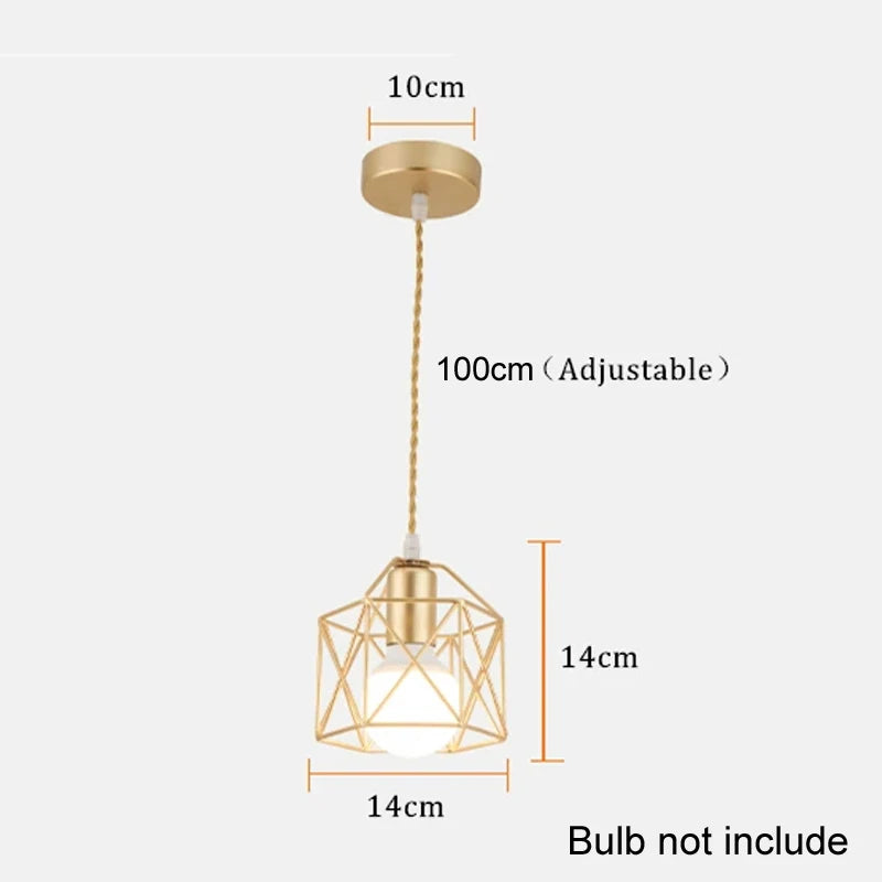 Modern Minimalist LED Pendant Light - Gold & Black Metal Fixture