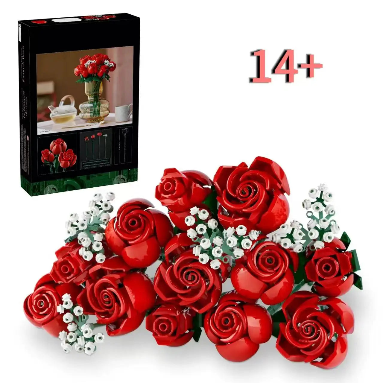 Artificial Rose Bouquet Building Blocks - Perfect DIY Home Decor Gift