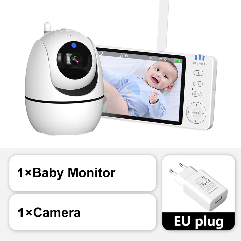5-Inch HD Video Baby Monitor with PTZ Camera & Temperature Alerts