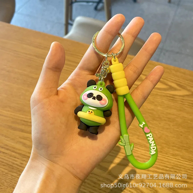 Adorable Kung Fu Panda Keychain - Soft Plastic Travel Pendant