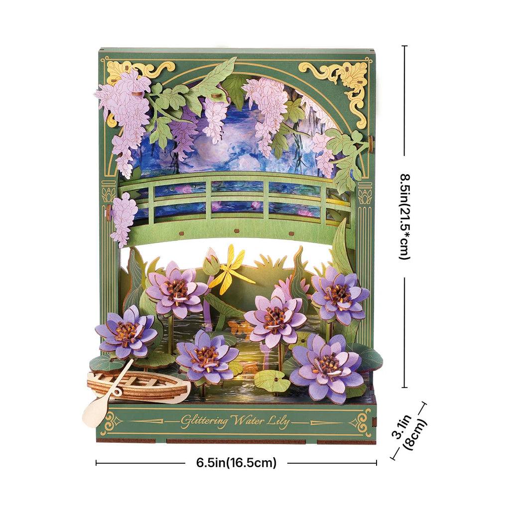 ROWOOD LED Wooden Flower Puzzle Kit - 3D Art for Home Decor