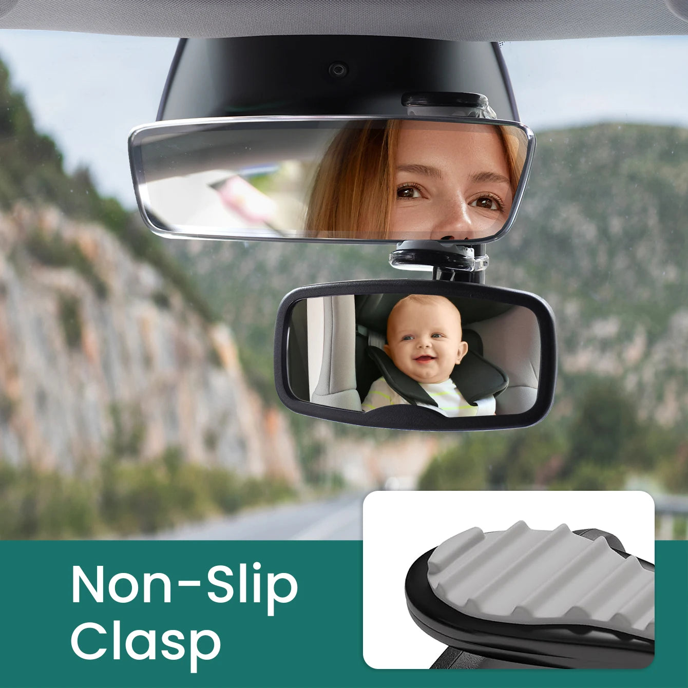 Shatterproof Baby Car Mirror - Safe Clip-On Infant Rearview Mirror