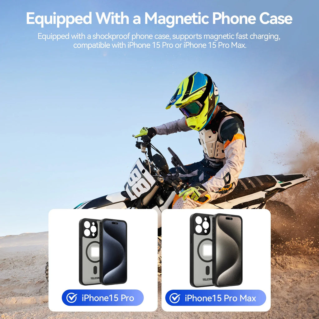 TELESIN 360° Rotating Phone Holder for Bikes & Motorcycles - Capture Every Ride