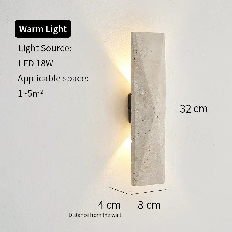 Elegant Outdoor Wall Lamp - Yellow Travertine Stone Fixture