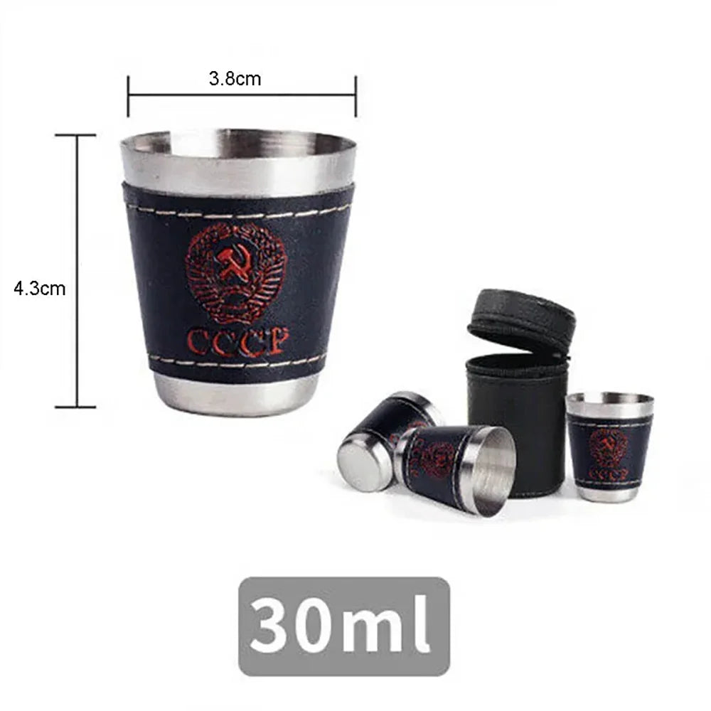4-Piece Stainless Steel Outdoor Travel Cup Set - Portable & Durable