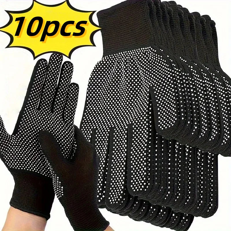 10PC Breathable Nylon Gloves - Non-Slip for Cycling, Fishing & Camping