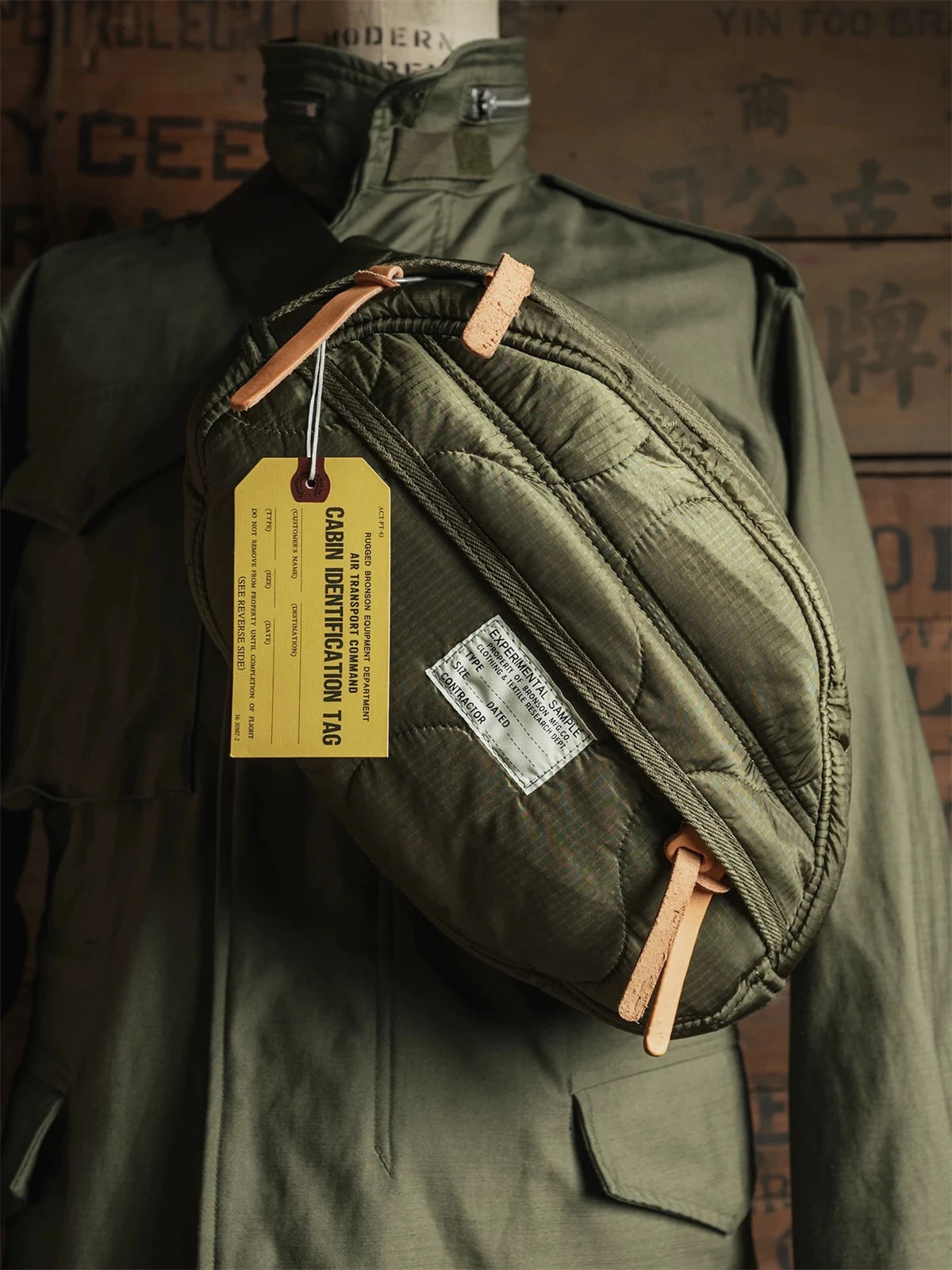 Rugged Quilted Nylon Waist Bag - Military-Style Crossbody Pack