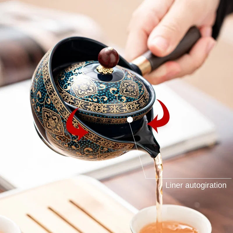 Elegant Sand Ceramic Kung Fu Tea Set - Travel & Gift Ready