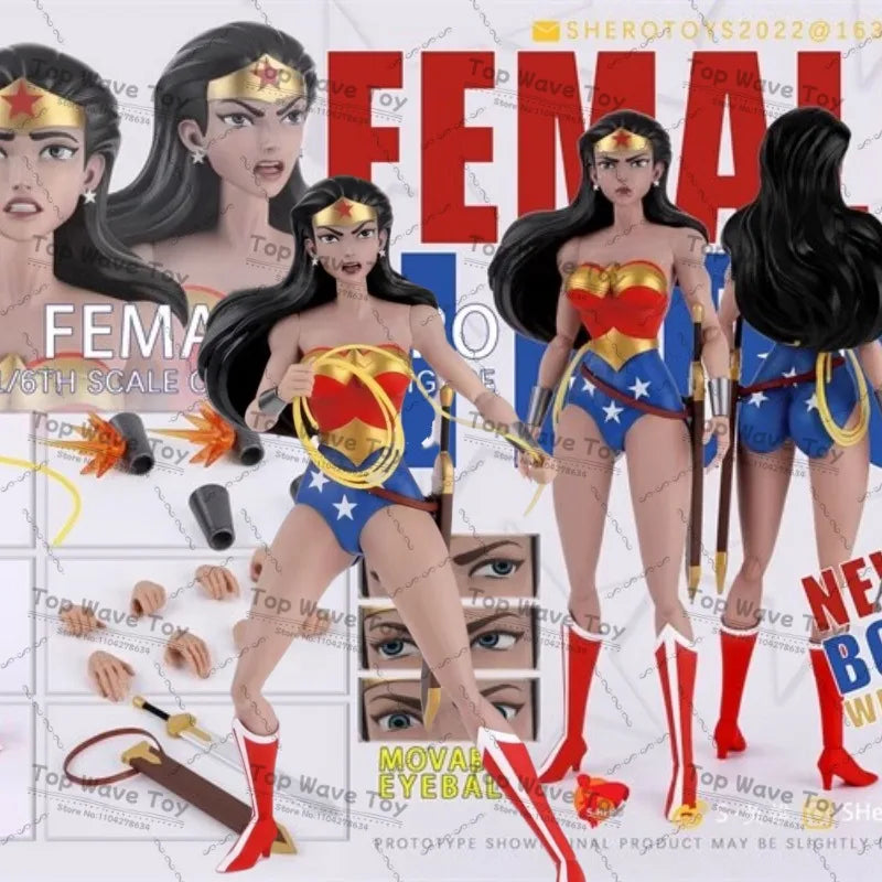 Bandai 1/6 Scale Female Soldier Action Figure - Eye Movable Hero Doll