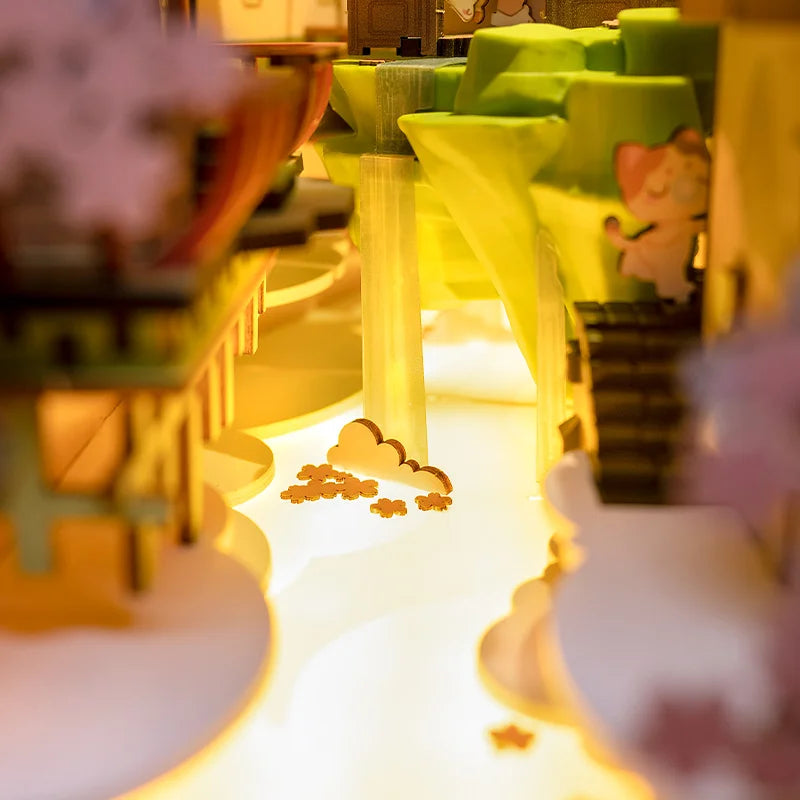 Robotime Rolife Sakura Book Nook with Lights - Creative Home Decor