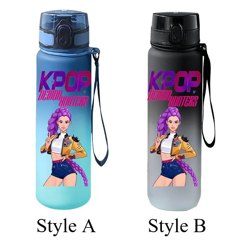 650ml Gradient Frosted Sports Water Bottle with Leak-Proof Lid