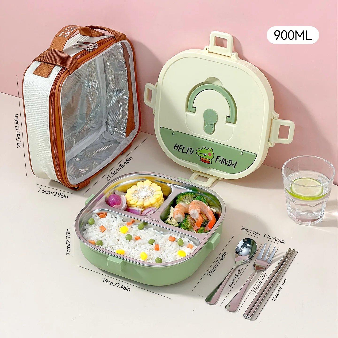WORTHBUY Microwave Safe 3/4 Compartment Bento Lunch Box