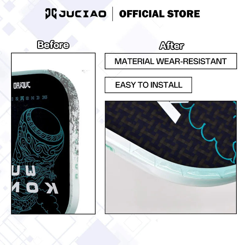 JUCiAO Transparent Pickleball Paddle Edge Guard Tape (3-Pack)