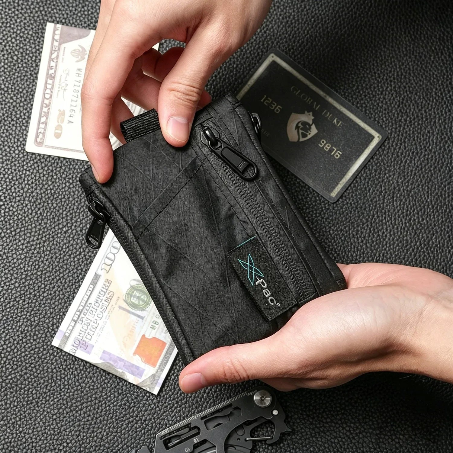 Durable Waterproof X-Pac Card Holder & Earbuds Organizer Pouch