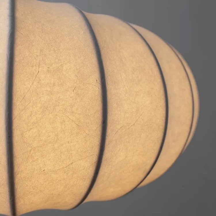 Elegant Japanese Wabi-Sabi Silk Pumpkin Pendant Light Fixture
