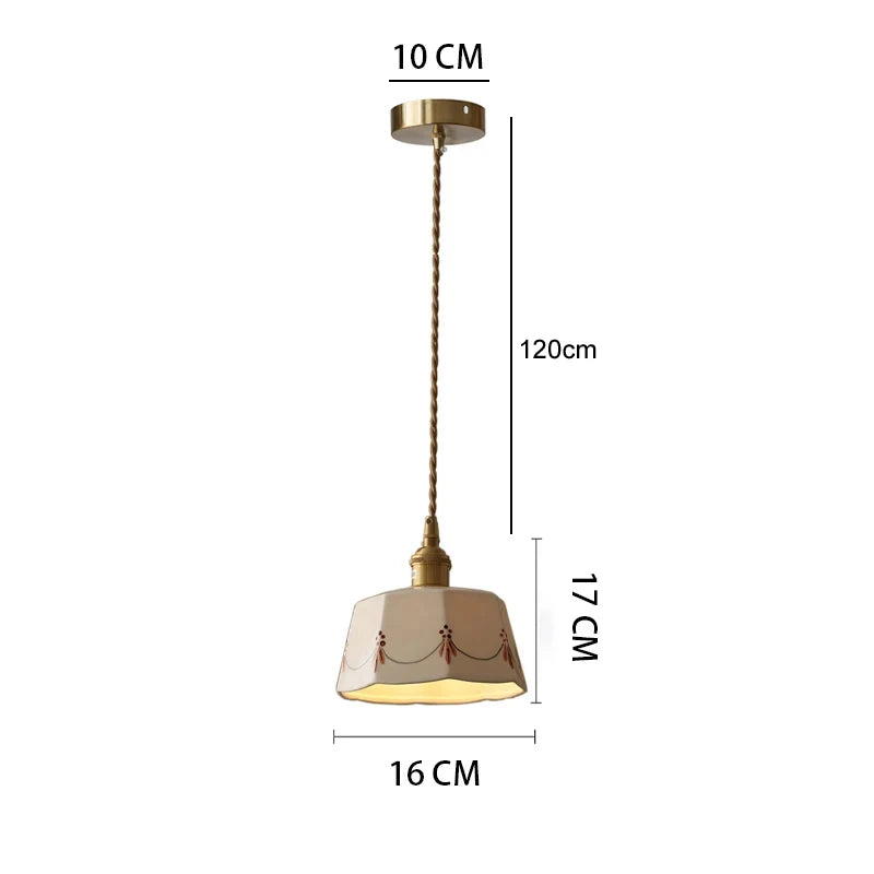 Elegant Ceramic Pendant Lamp for Dining & Living Spaces - Bronze Finish