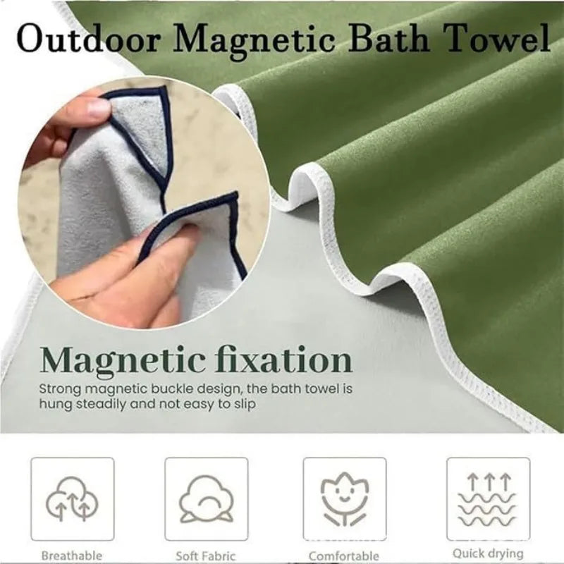 Quick-Drying Outdoor Magnetic Bath Towel - Coral Fleece Comfort