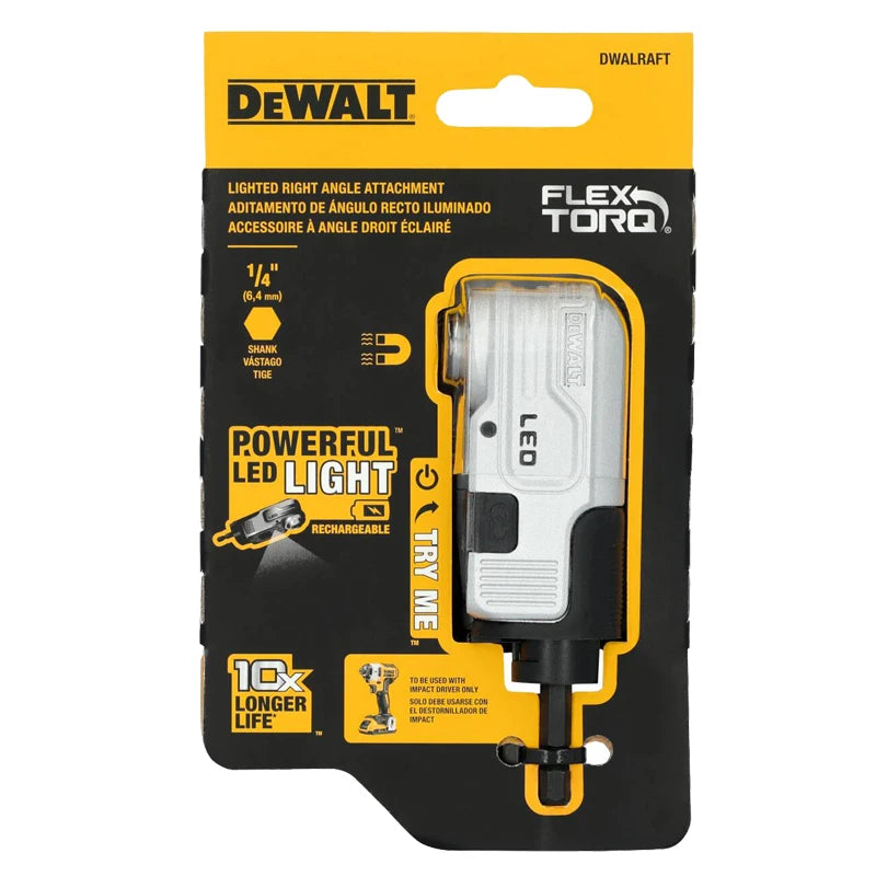 DEWALT Right Angle LED Attachment - Bright Light for Tight Spaces