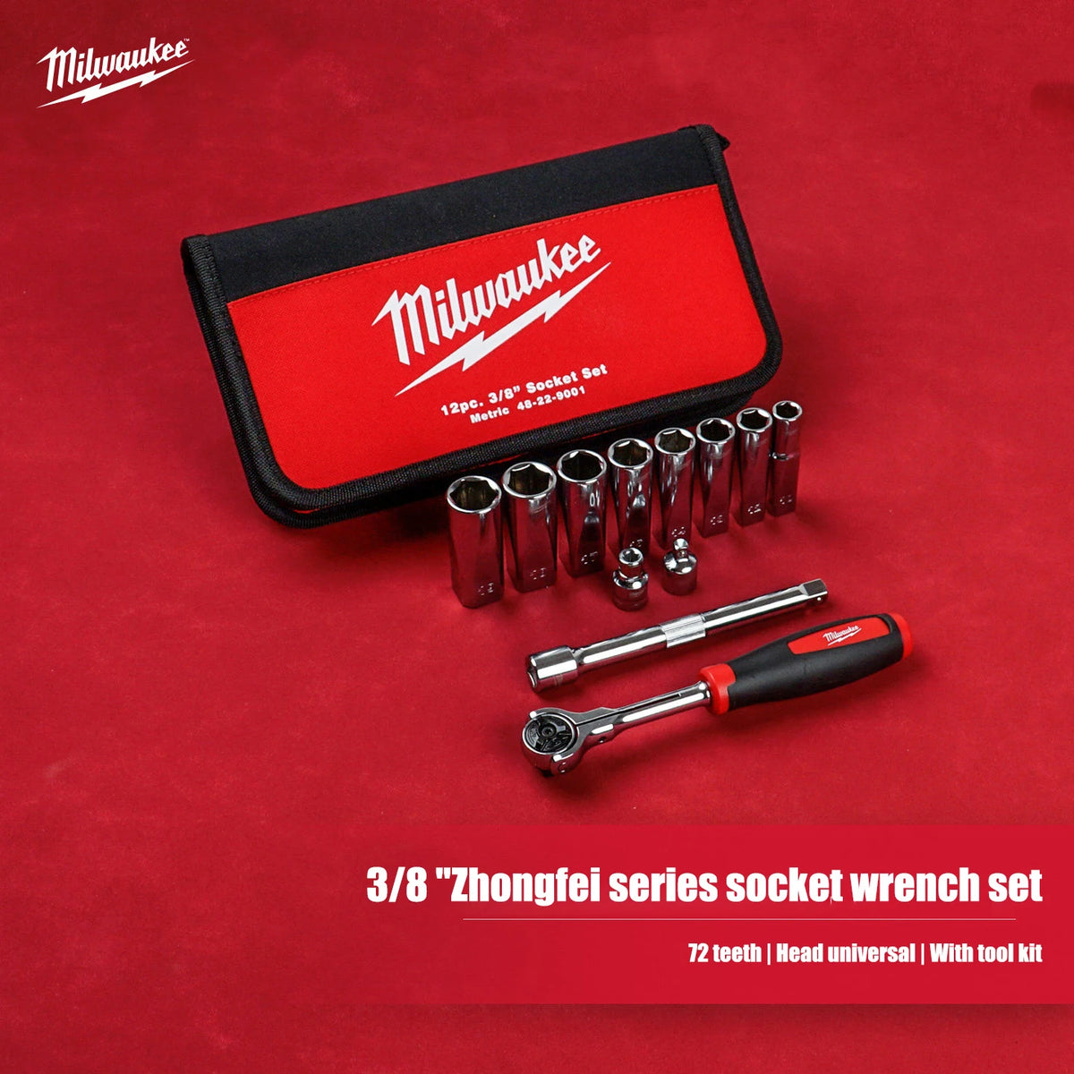 Milwaukee 12-Piece Metric Ratchet Set - Versatile Hand Tool Accessories