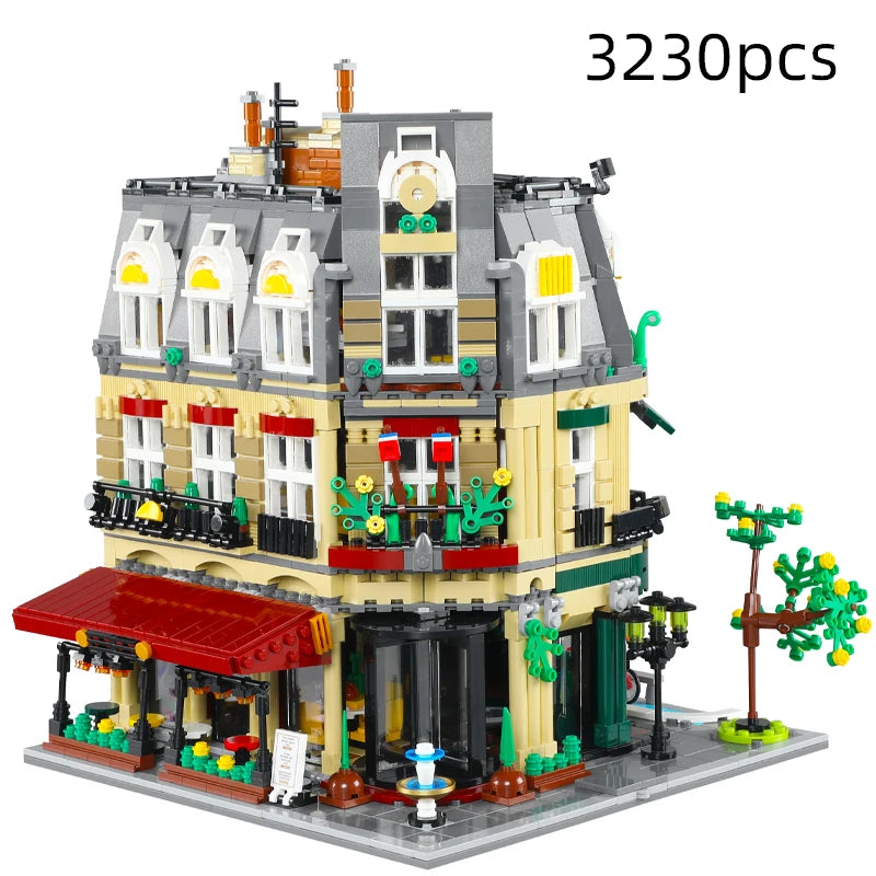 3230pcs Paris Restaurant & House Building Blocks Set for Creative Play