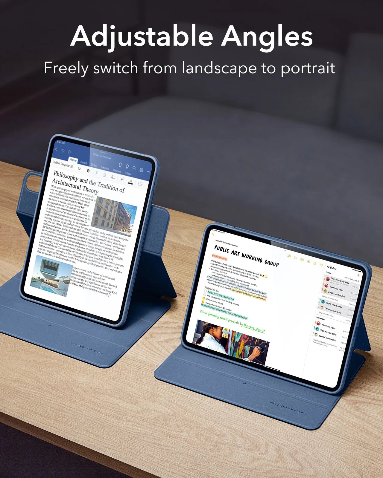 ESR Magnetic iPad Pro Case - Adjustable Stand & Total Protection