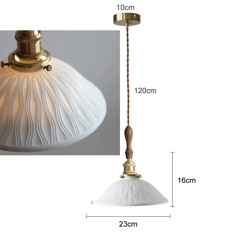 Elegant Ceramic Pendant Lamp for Dining & Living Spaces - Bronze Finish