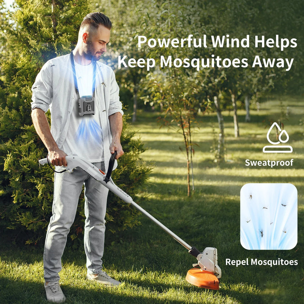 Socool 10000mAh Portable Neck Fan - Powerful Cooling & LED Light