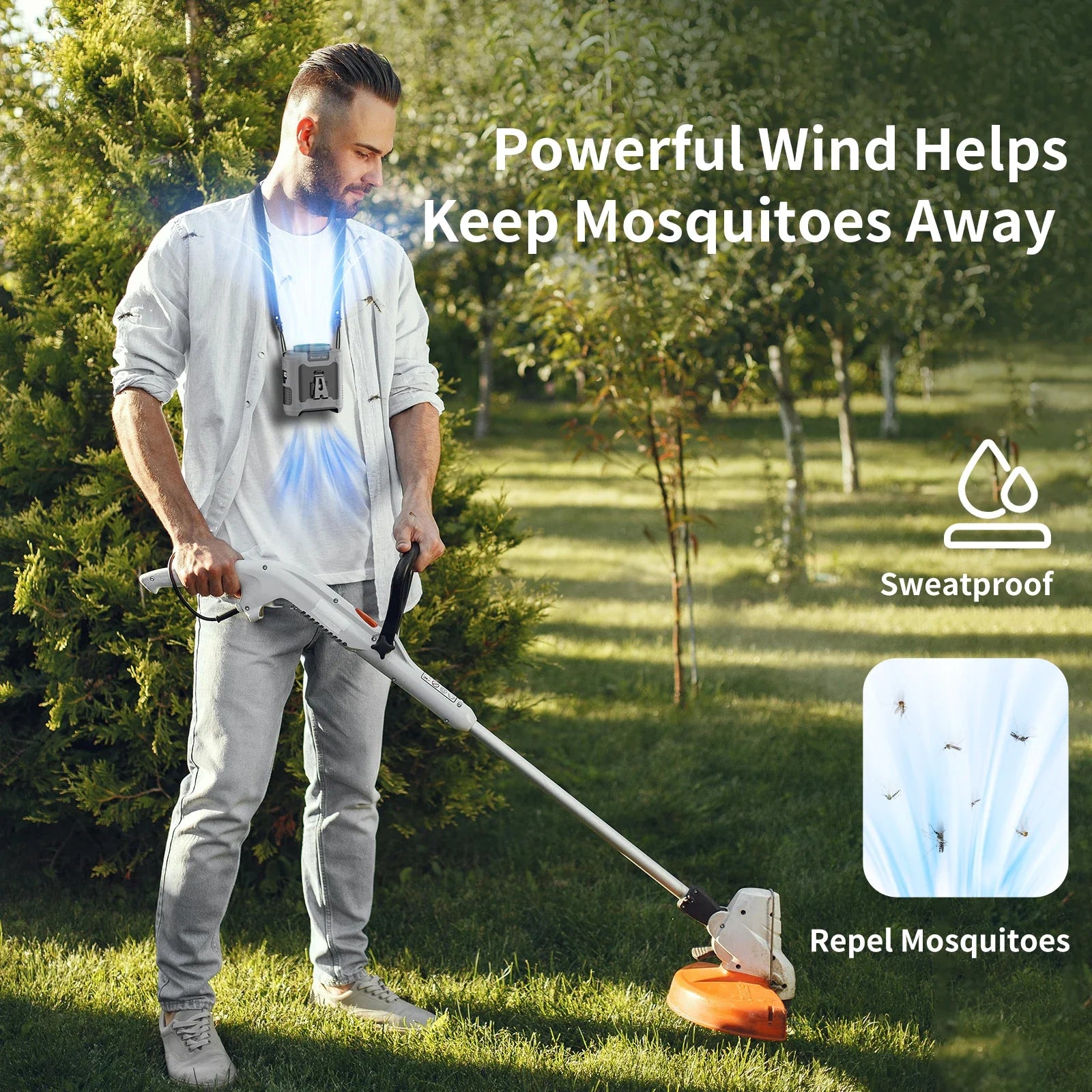 Socool 10000mAh Portable Neck Fan - Powerful Cooling & LED Light