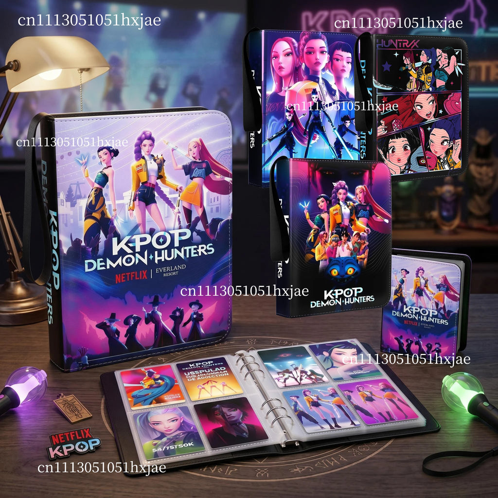 Kpop Demon Hunters Card Book - 400PCS PU Leather Zipper Storage