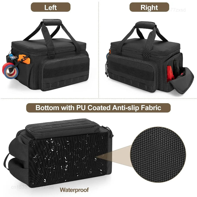 Durable Black Tool Bag with Anti-friction Bottom for Handyman & Carpenter
