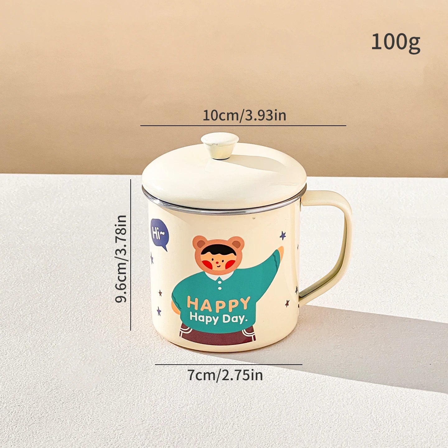 Cute 250ML Stainless Steel Kids Milk Cup - Anti-Scald Portable Tumbler